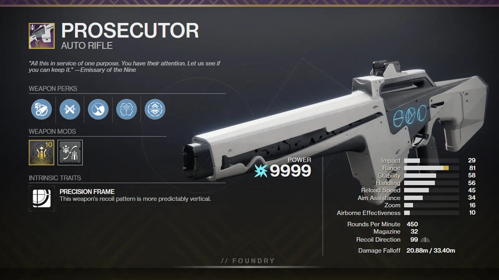 Prosecutor PvP God Roll